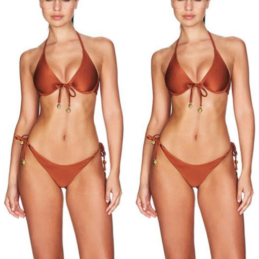 Title 9, Gold Coin Pendant Underwire Split Bikini Swimsu...