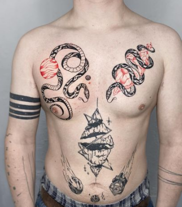 Vipers Chest Tattoo