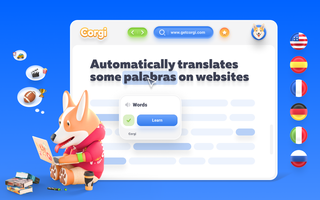 Corgi Extension: learn new words & play games Preview image 3