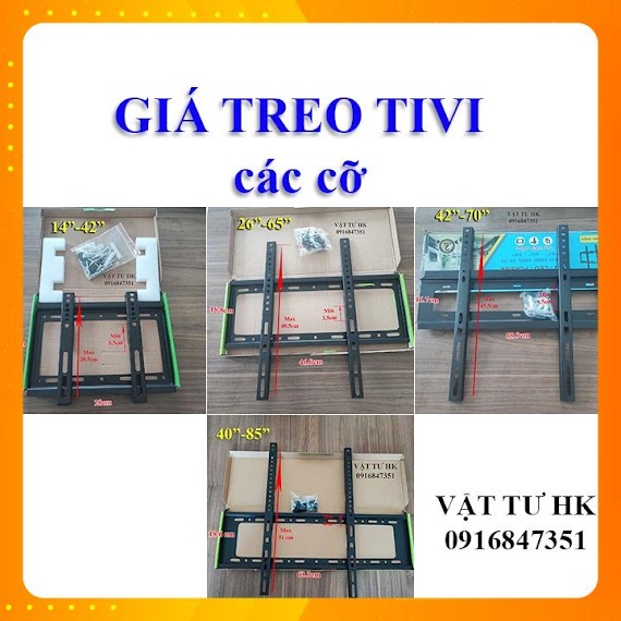 Giá Treo Tivi Đa Năng - Khung Kệ Đỡ Tv Treo Tường 14 - 42 Inch + 26 - 65 Inch + 42 - 70 Inch + 40 - 85 Inch Đầy Đủ Vít Nở Ti Vi