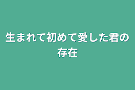 生まれて初めて愛した君の存在