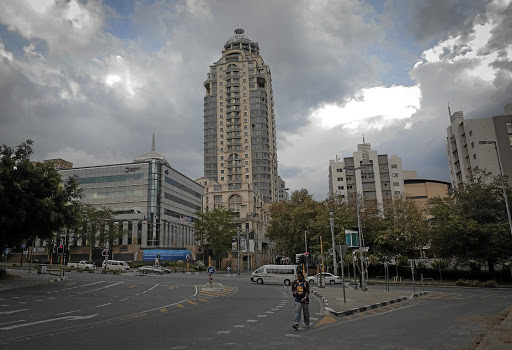 The Sandton CBD in Johannesburg, empty and unproductive during the Covid-19 lockdown. Picture: SEBABATSO MOSAMO