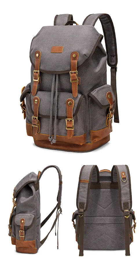 Mochila Vintage de Lona Impermeable de Gran Capacidad para Exteriores — Perfecta para Aventuras y Viajes Largos