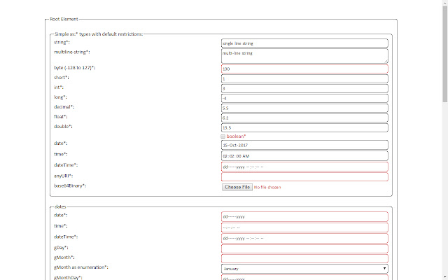 XML Schema Form Generator