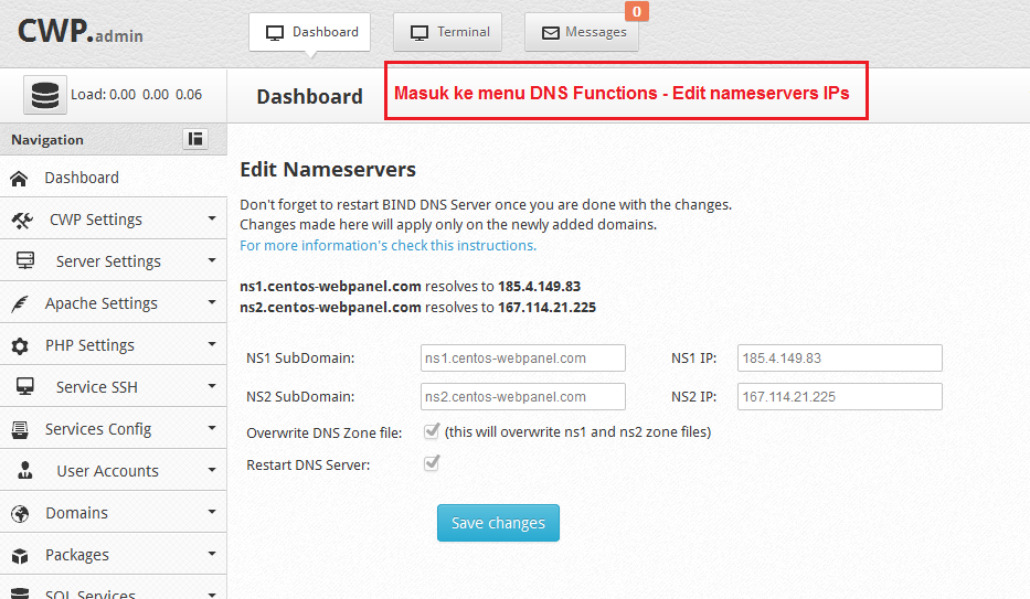 cara installasi CentOS Web Panel