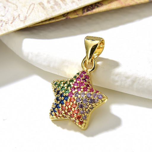 Title 5, Copper Micro Inlay Colorful Zircon Geometric Pe...