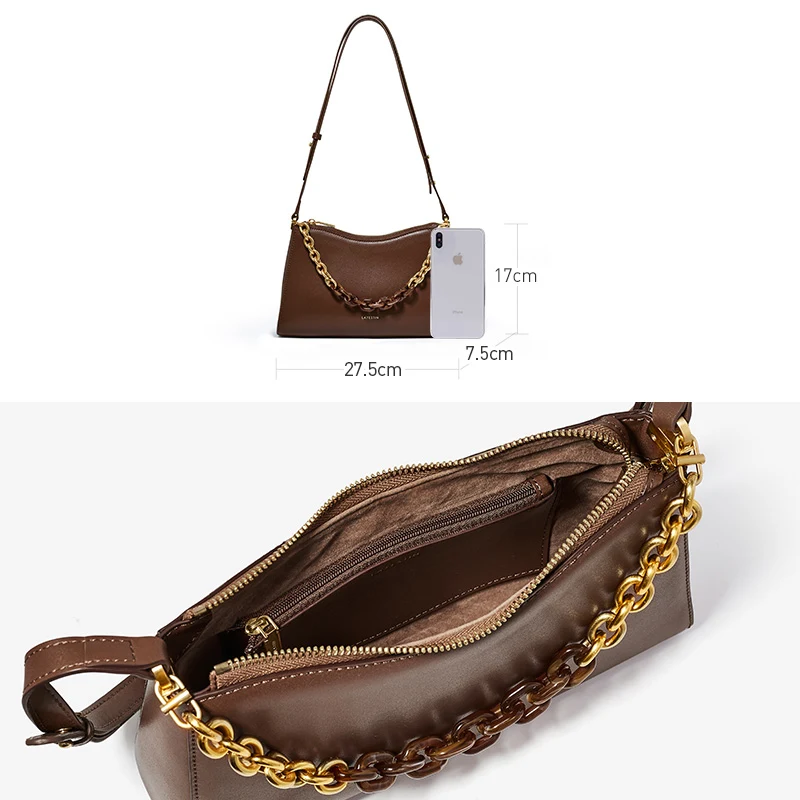 Ženska baguette torba ispod pazuha, casual torba sa lancem, za sve prilike. Praktična, elegantna i moderna, idealna za svakodnevno nošenje i izlaske.