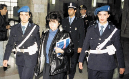 THE BLACK WIDOW: Patrizia Reggiani, ex-wife of Maurizio Gucci, leaves a Milan court. She was sentenced in 1998 to 29 years in prison for his murder