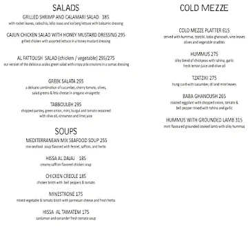 Fez Dining and Bar menu 