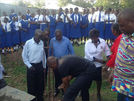 SET IT RIGHT: Karachuonyo MP James Rege at Mawego Girls Secondary School yesterday