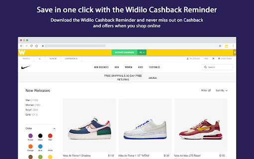 Widilo Cashback Reminder