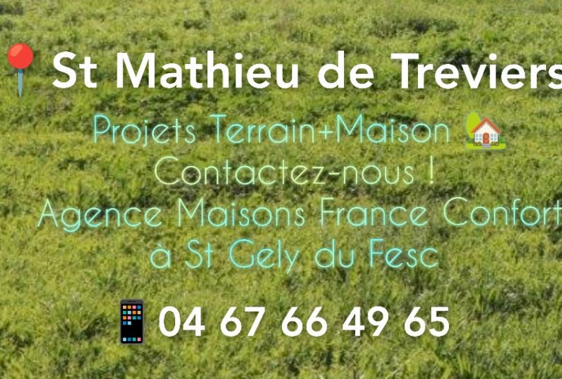  Vente Terrain + Maison - Terrain : 279m² - Maison : 92m² à Saint-Mathieu-de-Tréviers (34270) 