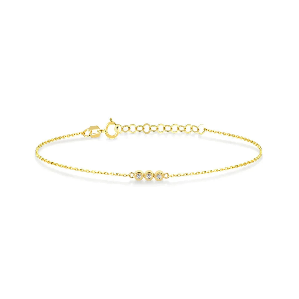 Title 1, Sterling zilveren armband met drie diamanten. E...