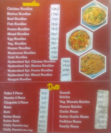 Al Hyderabad Biriyani & Fast Food menu 