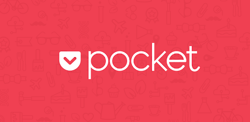 Pocket logo on red background
