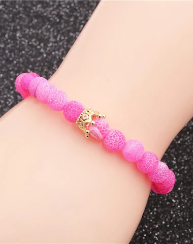 Bracelet couple, perles en zircon m - 1