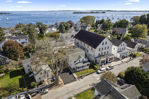 House purchase in Groton (United States) - Aerial view seaside residential neighborhood
