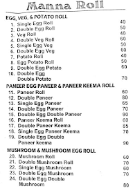Manna Rolls menu 1