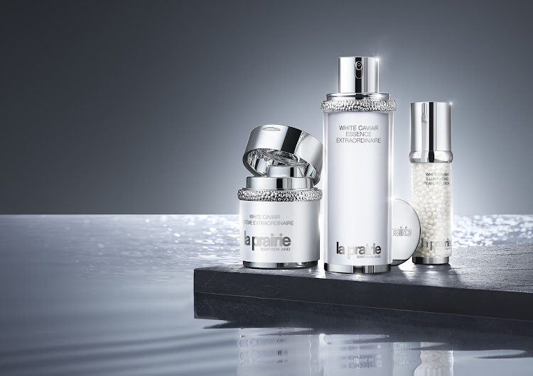 Along with the new White Caviar Essence Extraordinaire, La Prairie's illuminating and firming White Caviar collection includes a serum, face cream and eye cream.