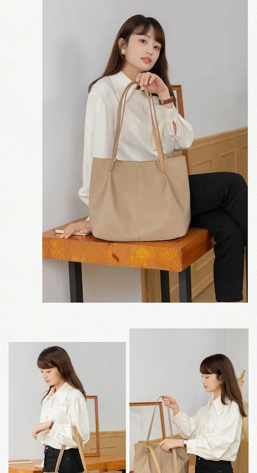 Lichtgewicht, waterdichte Oxford-doek kunstzinnige nylon tote handtas voor het stijlvol en beschermd dragen van je spullen.