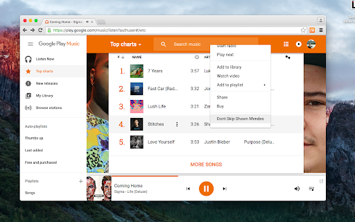 Google Music Artist Skipper