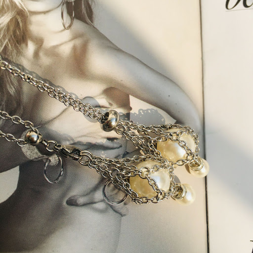 Title 37, DIY Detachable Pearl Net Bag Crystal Pendant Ne...
