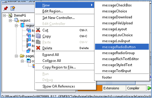 Creating Radio Button Item in OAF