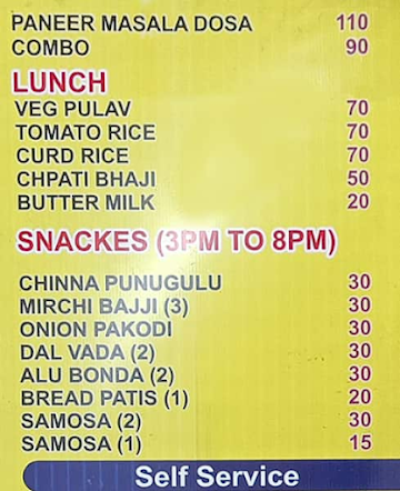 Amruth Vilas menu 