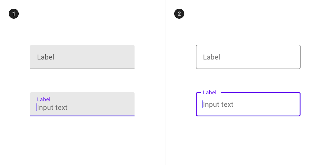 Material design form fields