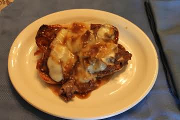 Open-Faced Roast Beef Sandwich with Provolone