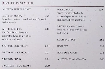 Dindigul Thalappakatti menu 