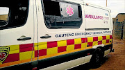 JOY RIDE: The  ambulance that a mentally ill patient allegedly drove off in while the paramedics who were sent to take him to  hospital went to talk to his uncle who had called them. The two paramedics who went to pick up the mentally ill man allegedly lied when they said they had been hijacked by two gun-wielding men in Tembisa PHOTOS: Supplied