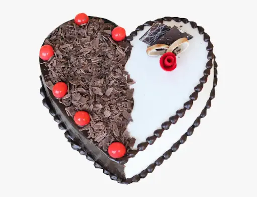 Black Forest Cherries Cake Heart Shape Cake