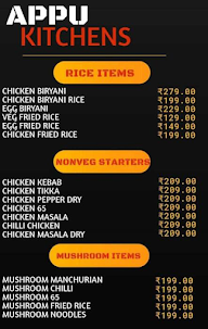 Appu Kitchen menu 1