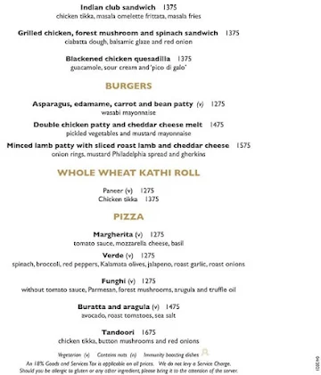 360Deg - The Oberoi menu 