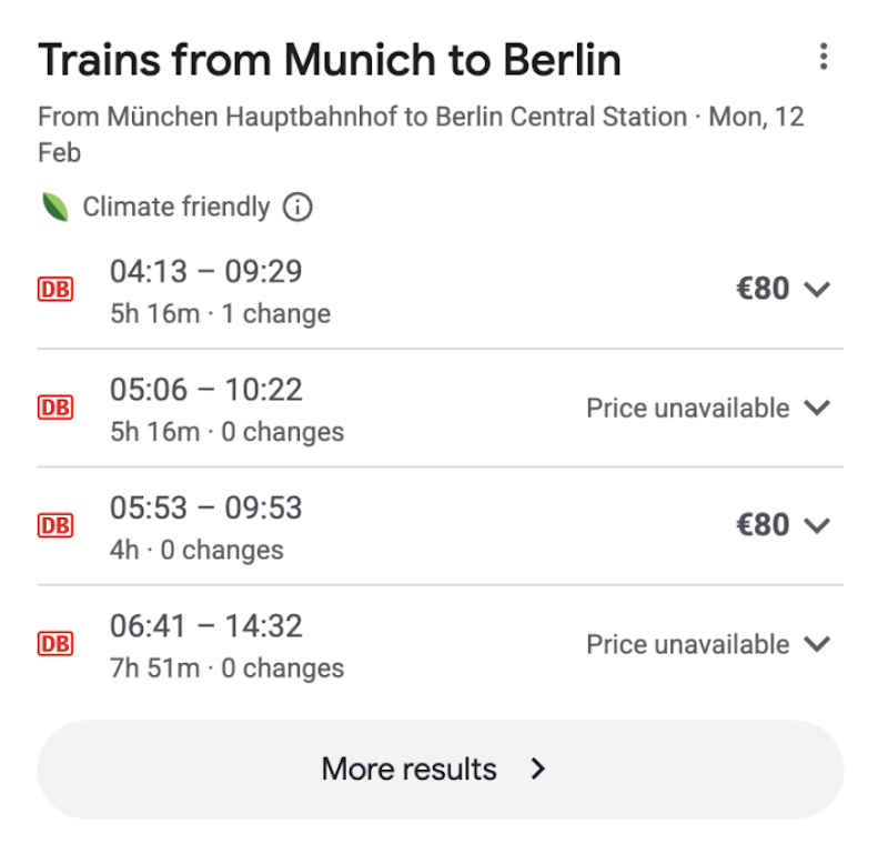 Treni da Monaco a Berlino