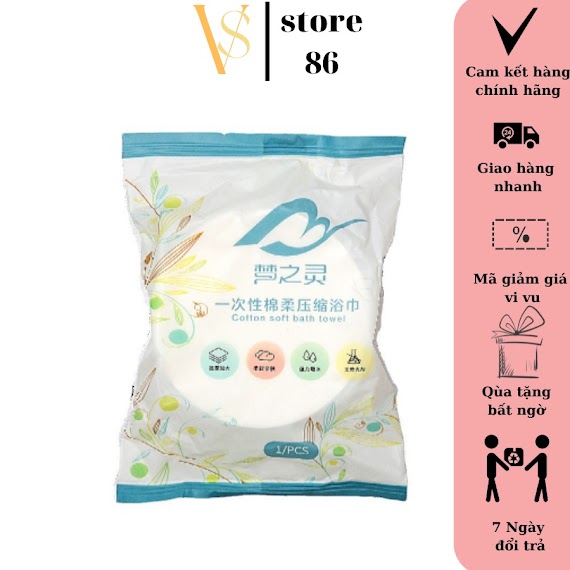 Khăn Tắm Nén Du Lịch 70X140Cm Dùng 1 Lần Cotton Tiện Lợi - Khăn Tắm Nén Khách Sạn Vs Store