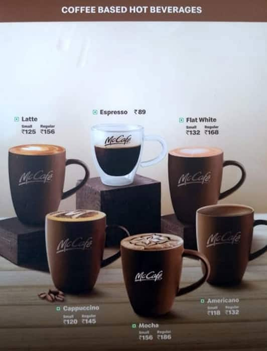 McCafe by McDonald's menu 