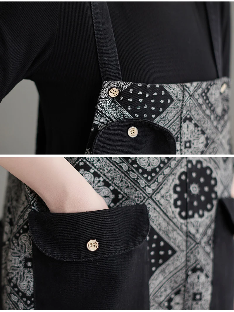 Title 4, Real Shot Denim Print Damen-Overalls bieten läs...