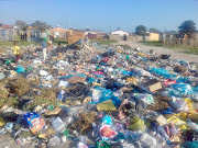 Rubbish piles up at illegal dump in Powerline informal settlement in Motherwell