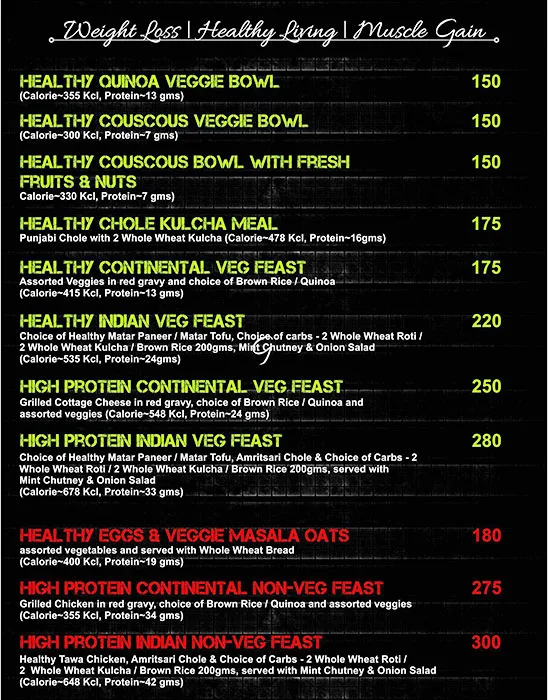 Fit Kitchen India menu 