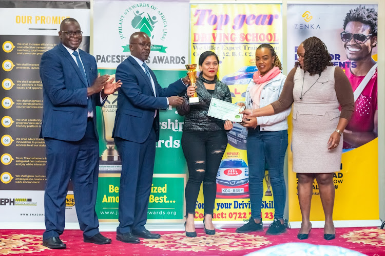 Aashna Sheriffi, City Walk Limited Head of Sales and Grace Waceke City Walk’s Administration Manager receives a trophy during the Annual Industry Leadership Recognition Program dubbed Pacesetters Awards (PSA) organized by Jubilant Stewards of Africa (JSA) to celebrate Industry Pacesetters. Handing over the trophy is Hon Jaoko Oburu Odinga and Dr. Mary Boniface Jubilant Stewards of Africa CEO in charge of Kenya (Far Right). On looking is Jared Oundo, the Executive Director of Jubilant Stewards of Africa (Far-left). Some of the past award winners includes; Safaricom, Citywalk, Zenka Finance Ltd, Digital Lender Tala, Brighter Monday, Mattress Maker Superfoam Ltd and Mwananchi Credit. This year's awards ceremony is set to be held at Weston Hotel Nairobi on 30th June 2023.