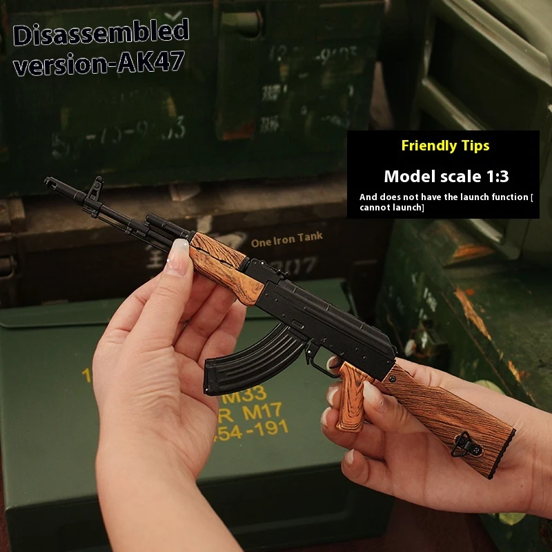 Detachable AK47 Alloy Model Metal Assembly Toy. Enjoy building and displaying this detailed model. Perfect for collector
