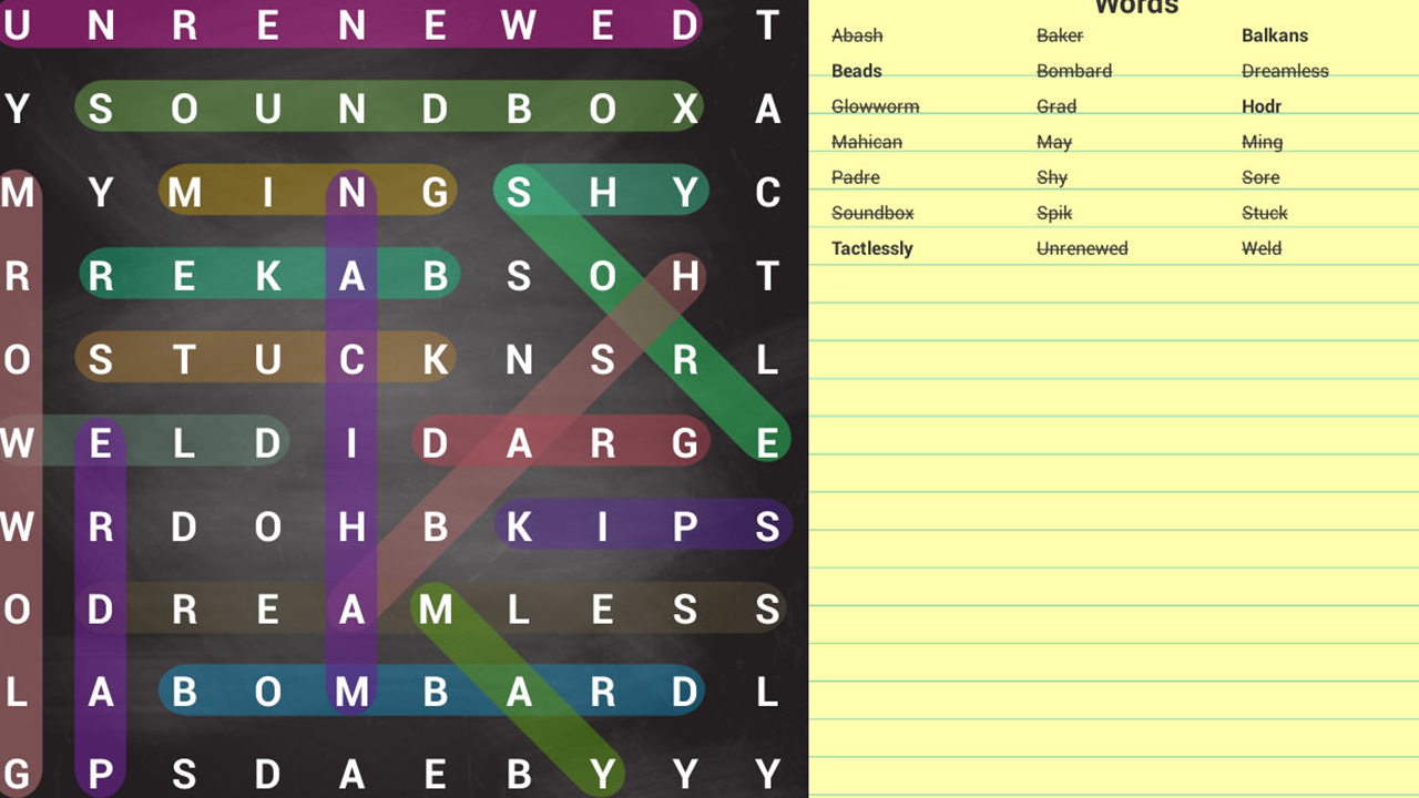 Android application Word Search 2016 screenshort