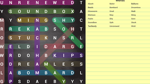 Android application Word Search 2016 screenshort