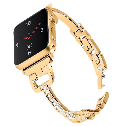 Title 2, D-shaped Metal Diamond Strap for Apple iWatch 1...