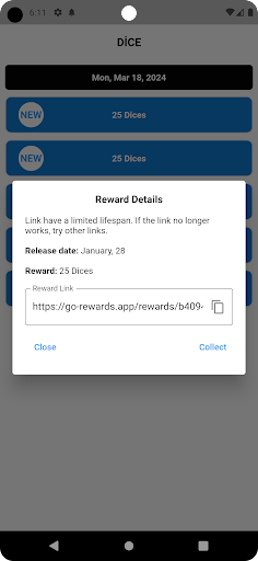 Screenshot Go Rewards - Dice Rolls