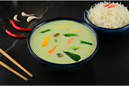 Veg Thai Green Curry With Steamed Rice