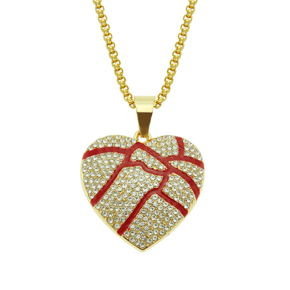 Colgante Corazón Roto Hip-Hop Europeo Americano Rojo Aceite Textura Explosiva Unisex – Expresa Amor Roto con Estilo Único