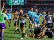 The Bulls in celebration after mauling the Stormers into submission.